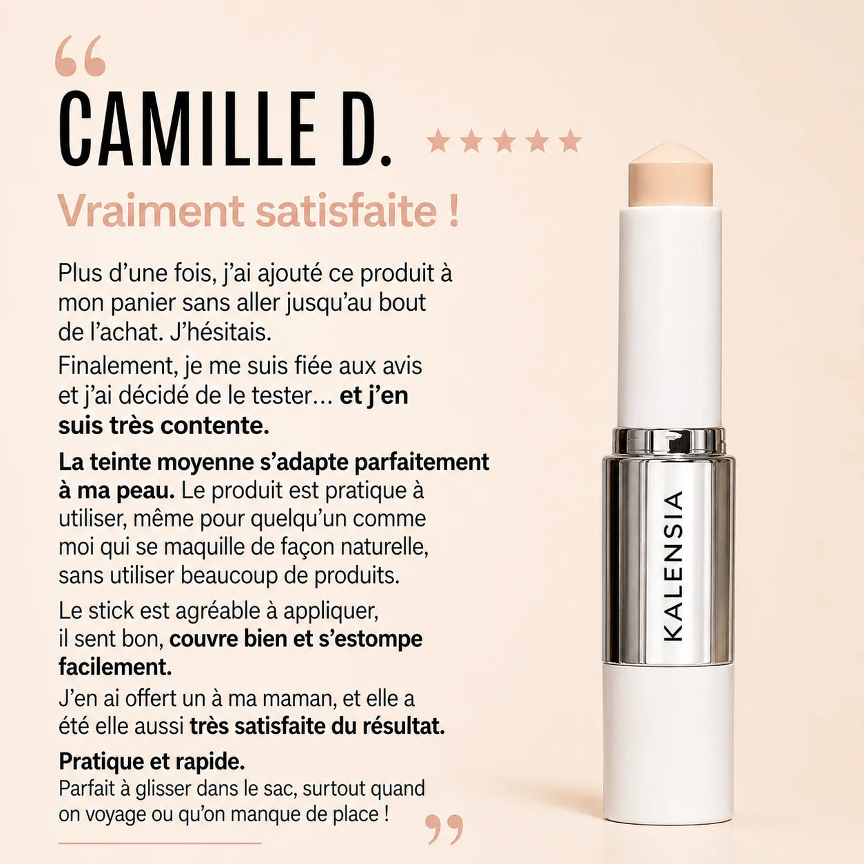 Kalensia - Fond de teint en stick qui s'adapte à votre teint