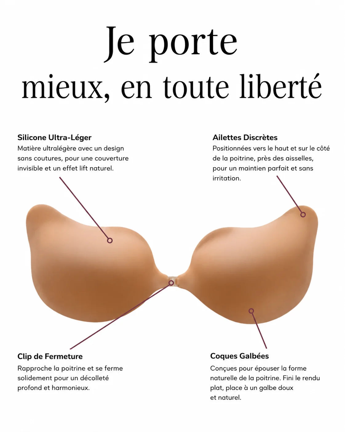 Caractéristiques du Soutien-gorge Invisible Push-Up Kalensia