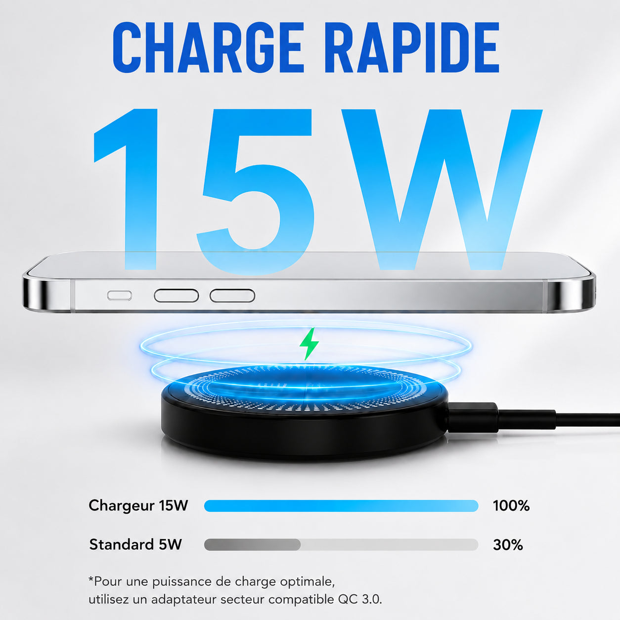 MagCharge™ - Chargeur magnétique sans fil 15W pour MagGrip™