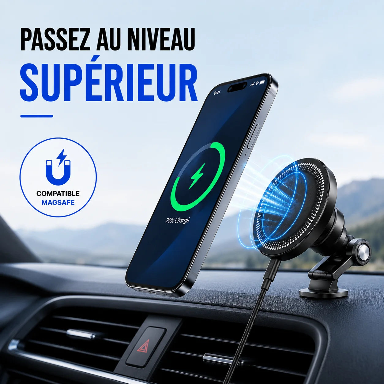 MagCharge™ - Chargeur magnétique sans fil 15W pour MagGrip™