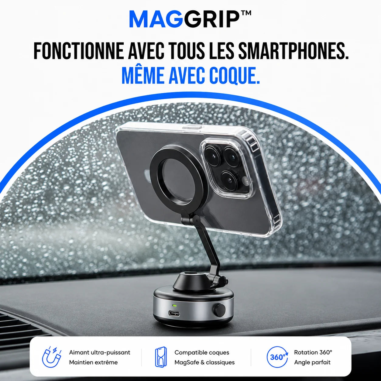 MagGrip™ – Support Magnétique à Fixation Ultra-Puissante