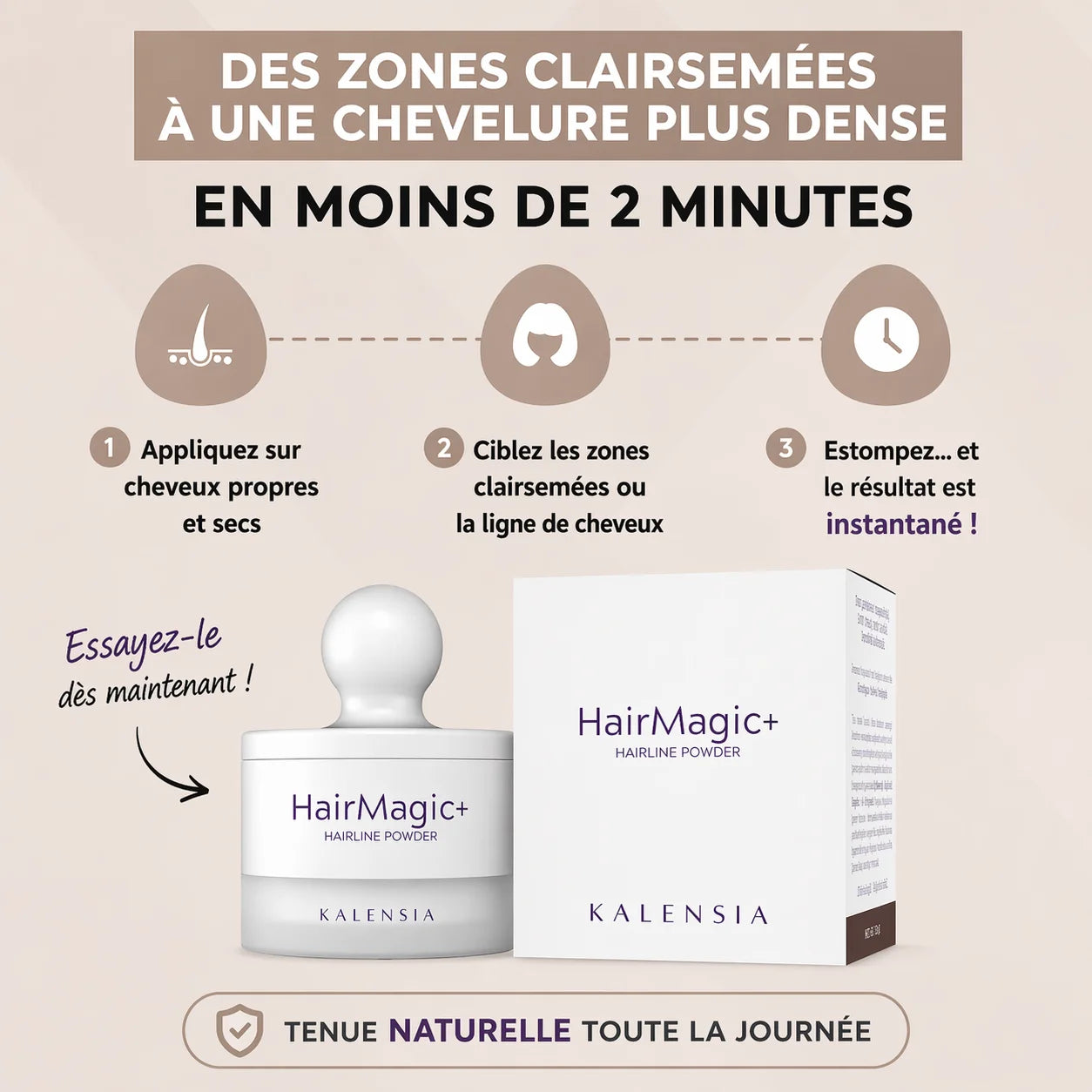 HairMagic+ Poudre Capillaire pour Racines