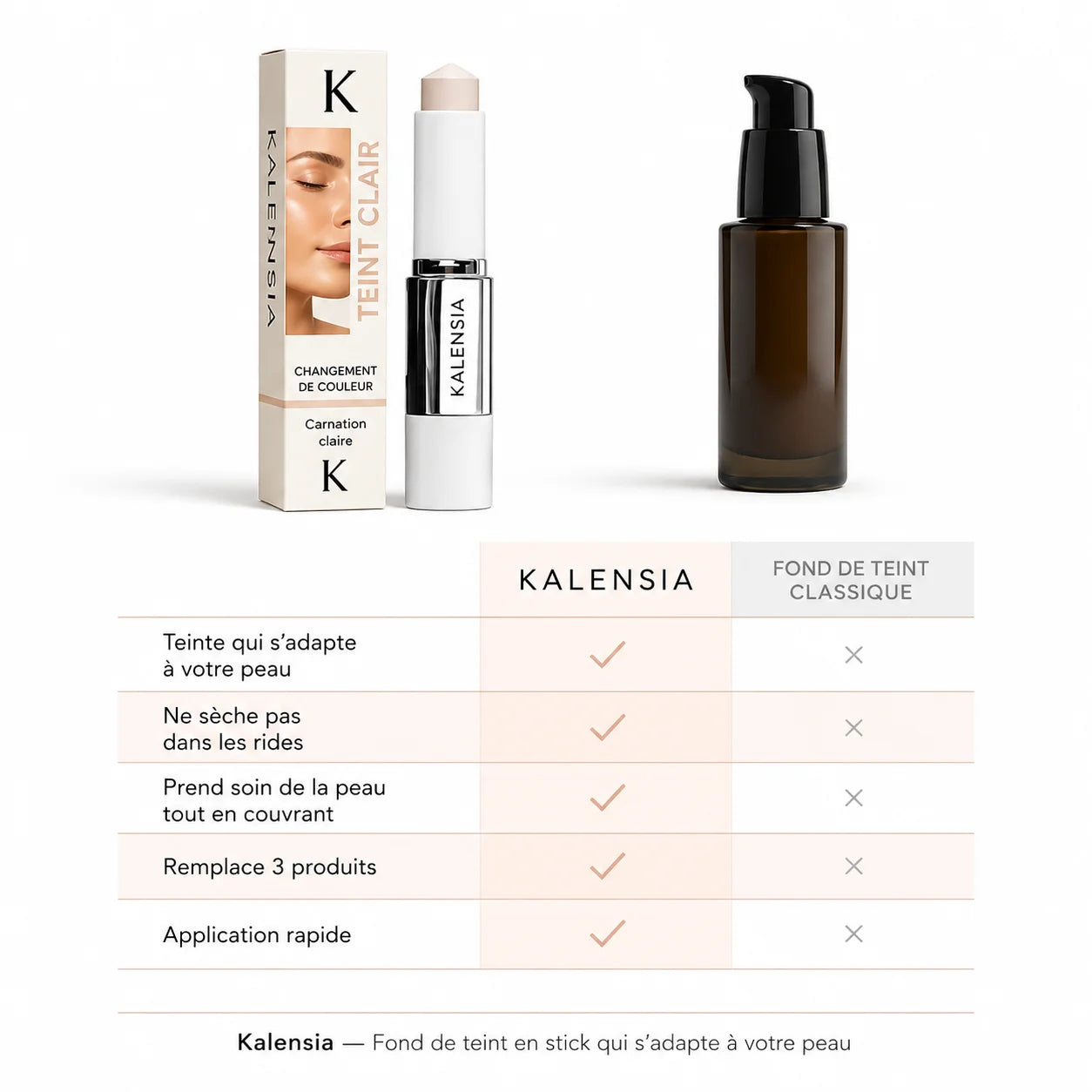 Kalensia - Fond de teint en stick qui s'adapte à votre teint